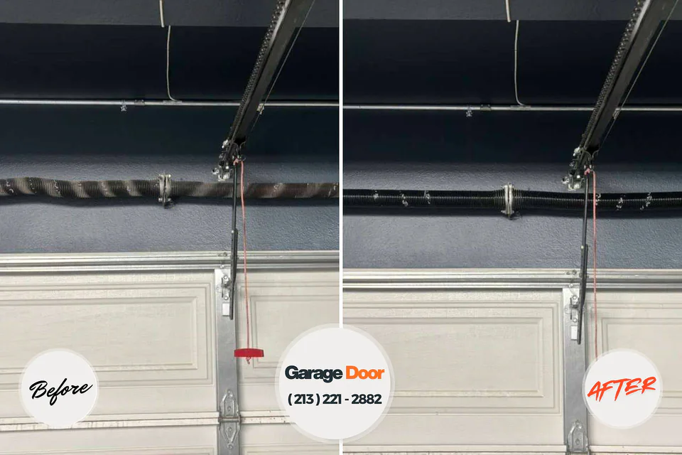 Before and after: garage door repair Napili-Honokowai, HI